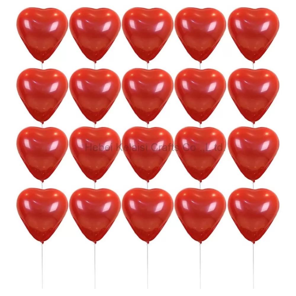 50pcs Red Heart Shape Latex Balloons