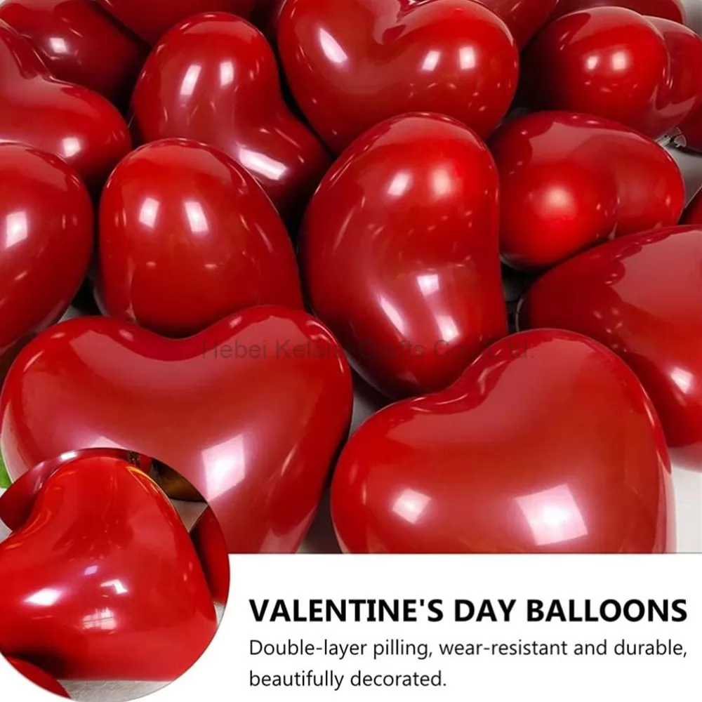 50pcs Red Heart Shape Latex Balloons