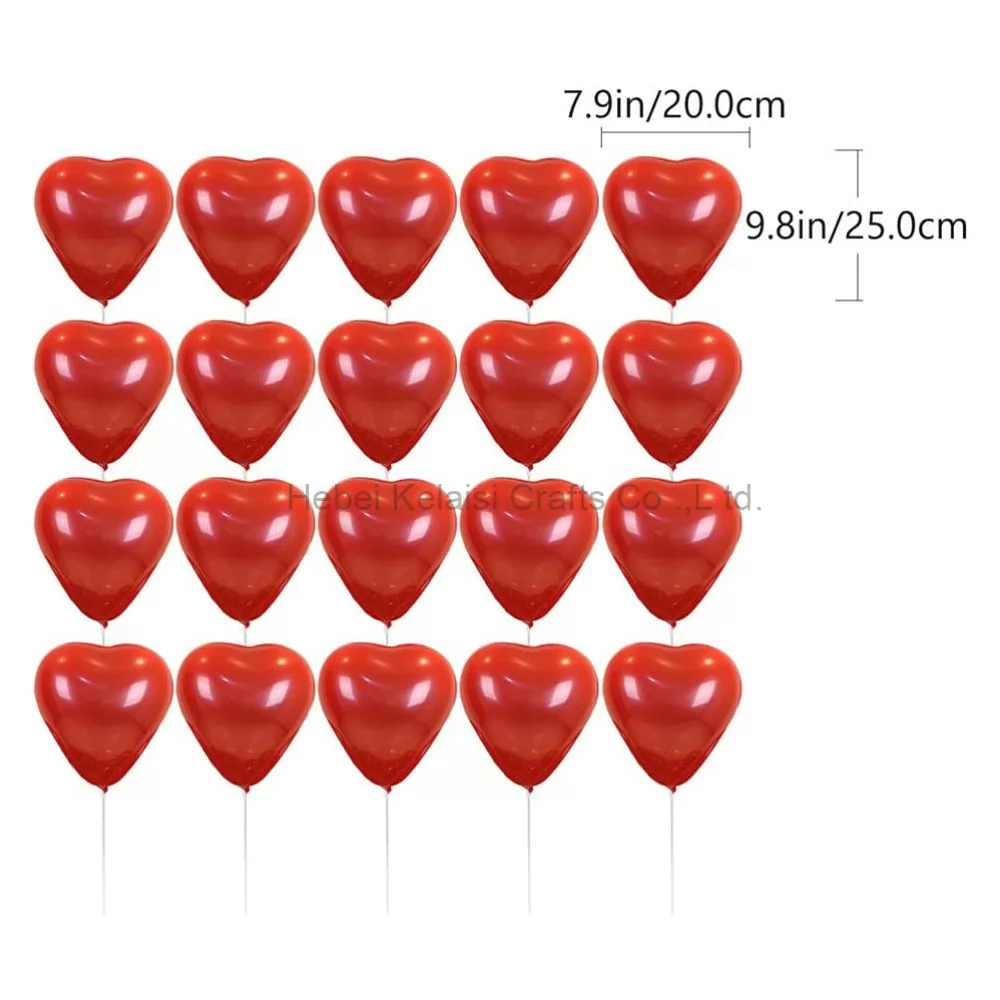 50pcs Red Heart Shape Latex Balloons