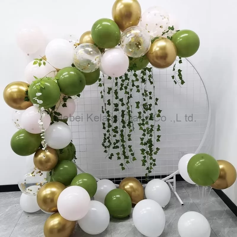 62Pcs Olive Green Gold Balloons for Baby Shower Decorations