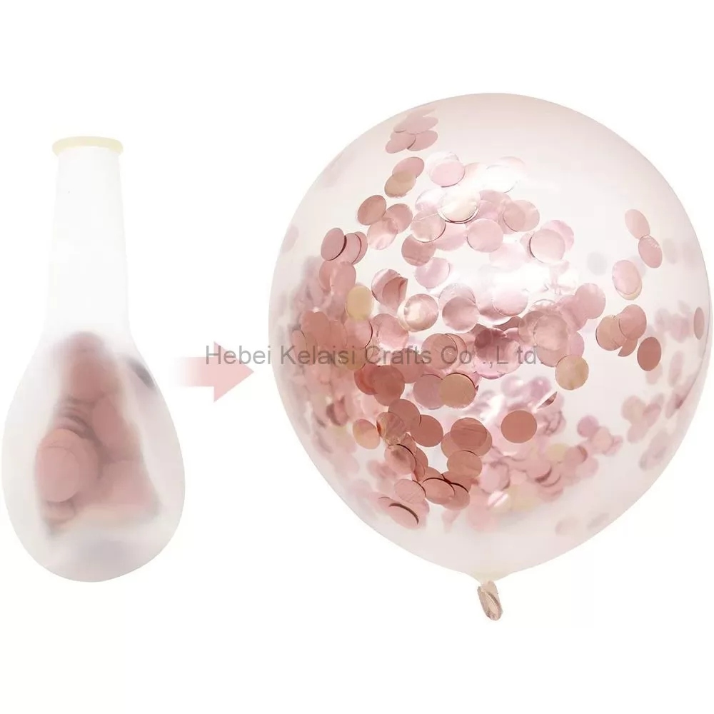 Rose Gold Confetti Latex Balloons