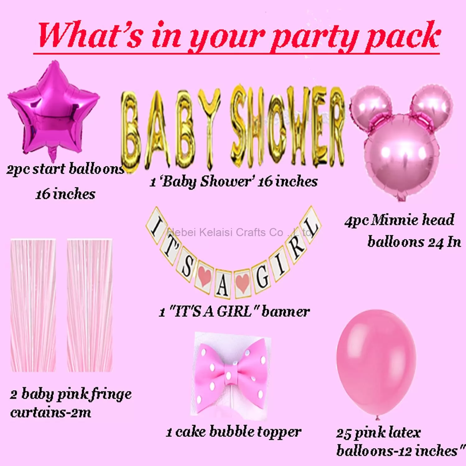 Pink Birthday Party Decoration set