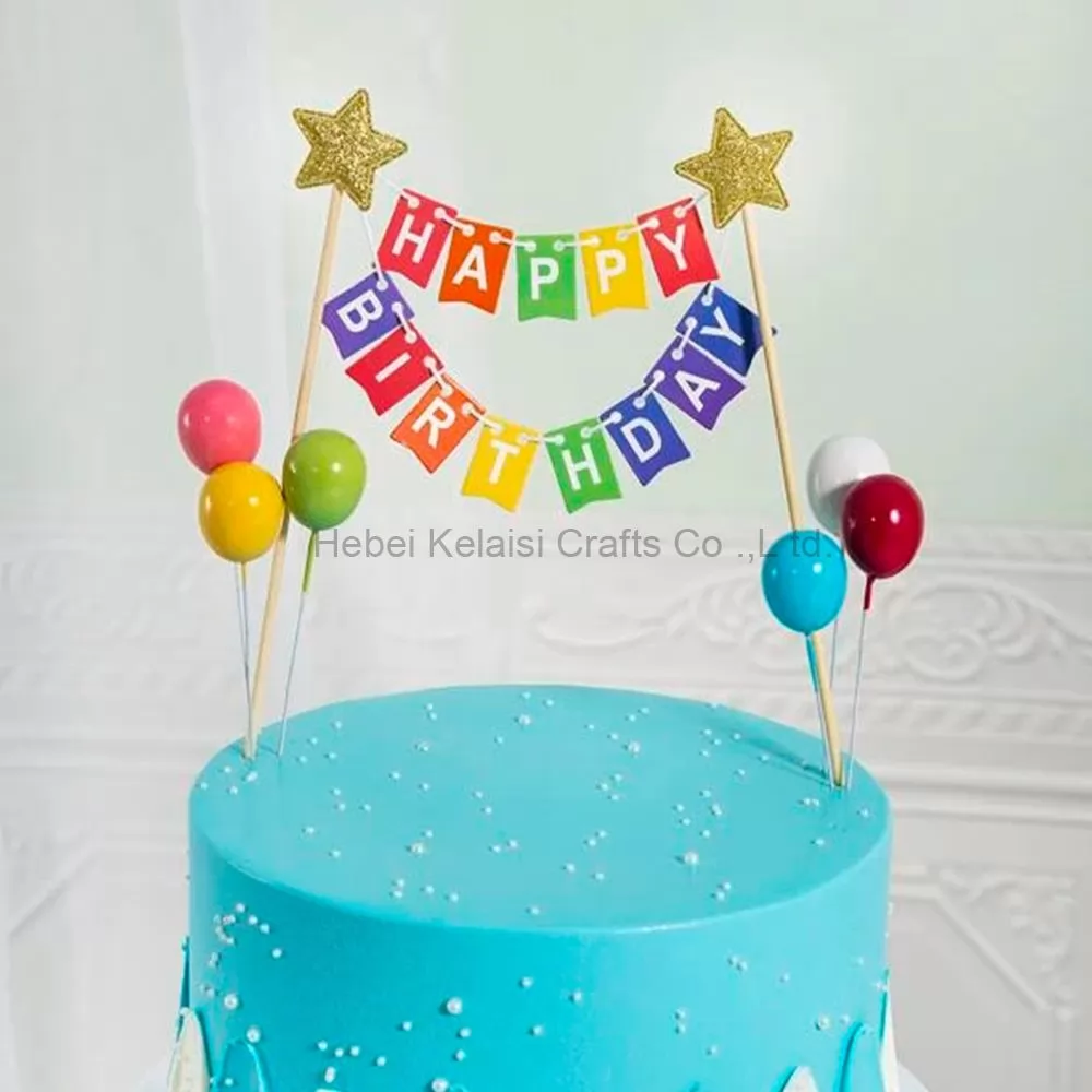 Colorful cake decoration banner pull flag party supplies