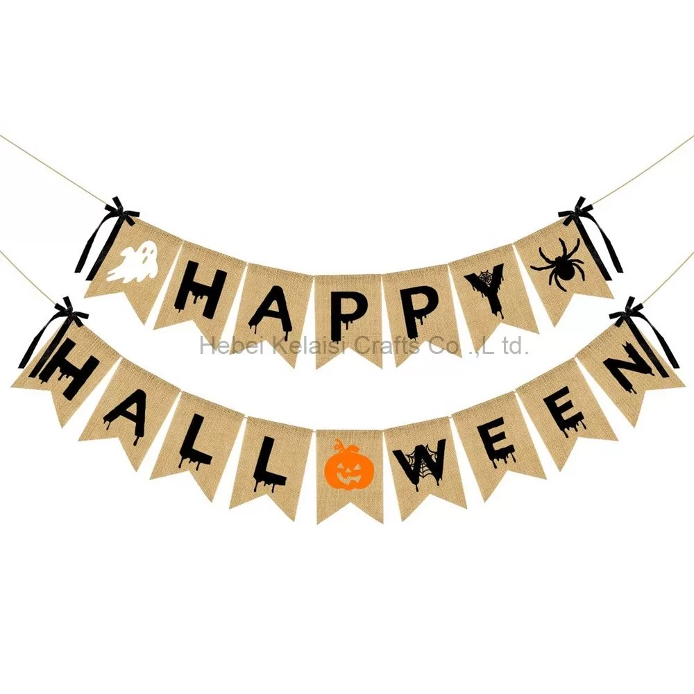 Happy Halloween Burlap Banner