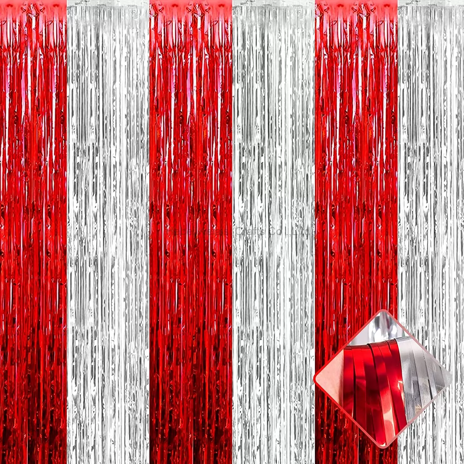gradient color decorative tape foil fringe curtain