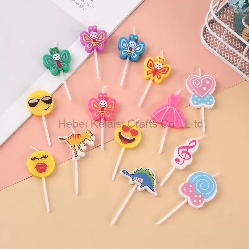 Colorful cartoon cake decoration candles