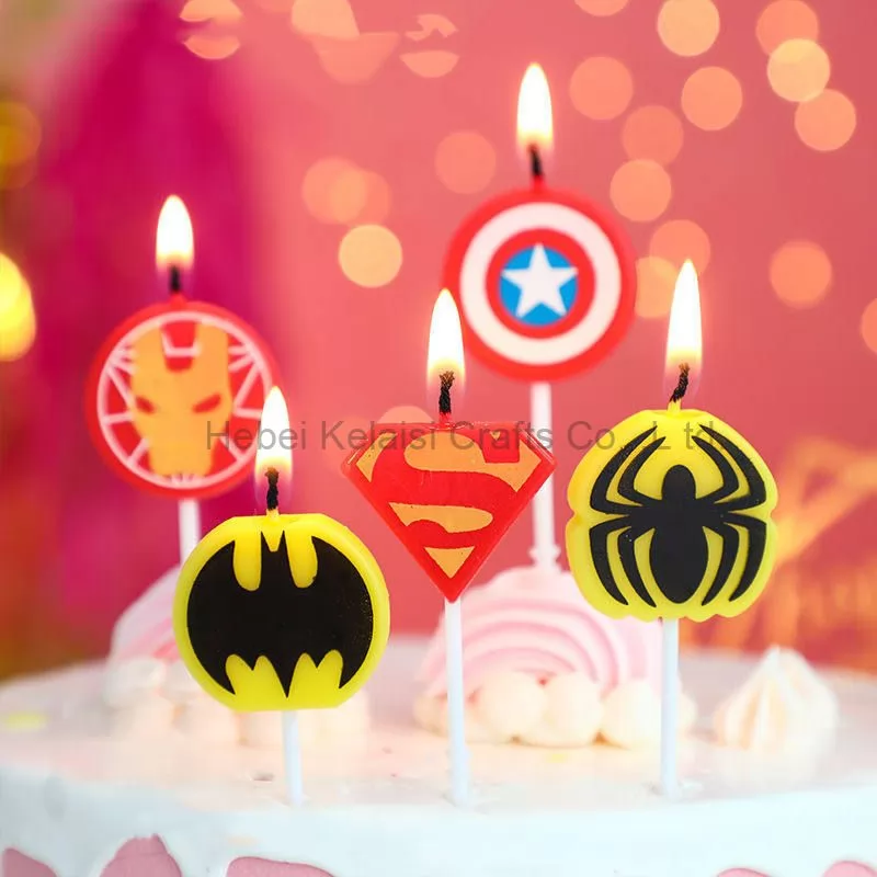 Colorful cartoon cake decoration candles