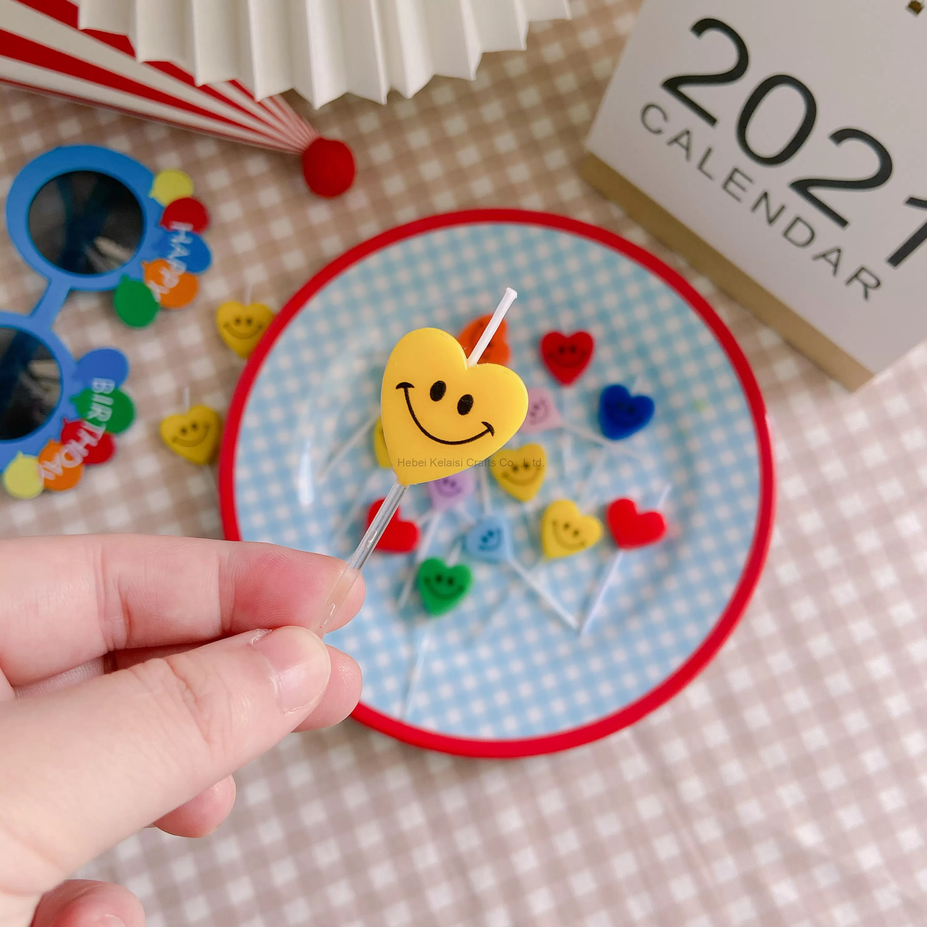 Mini Smiley Birthday Decoration Cake Candle