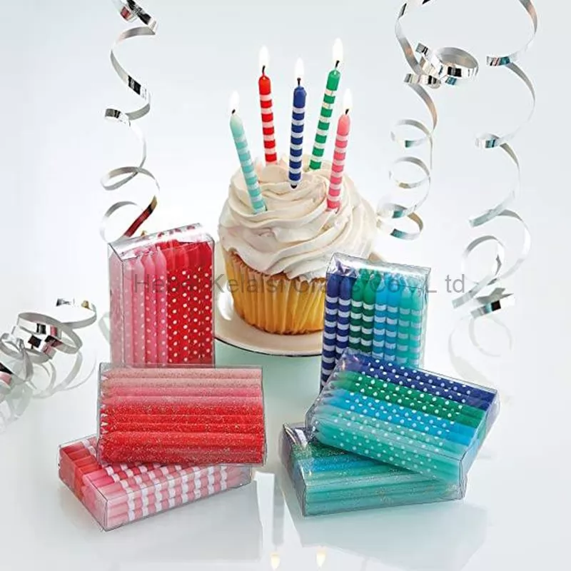 Colorful star pattern pencil birthday candle