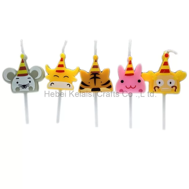 Animal-shaped cartoon cake candles