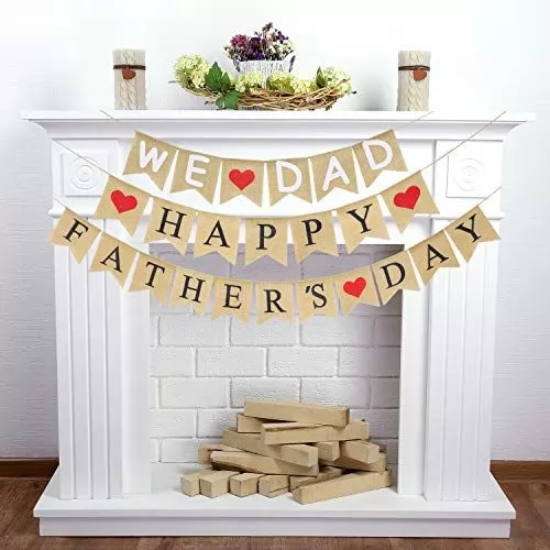 Father's Day banner on burlap background