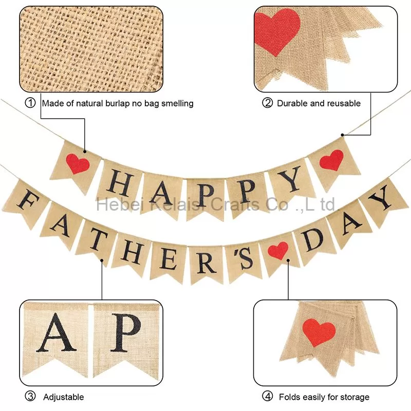 Father's Day banner on burlap background