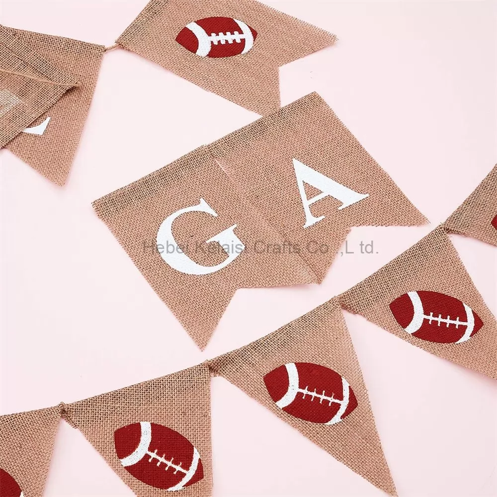 Decorated flags for football game parties