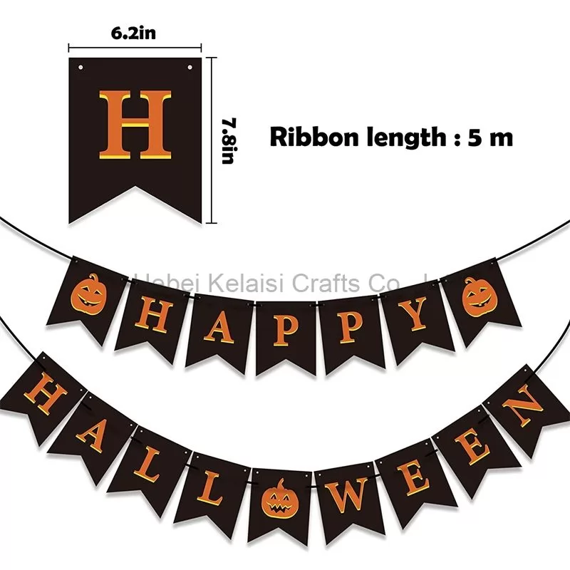 Black Happy Halloween Paper Banner