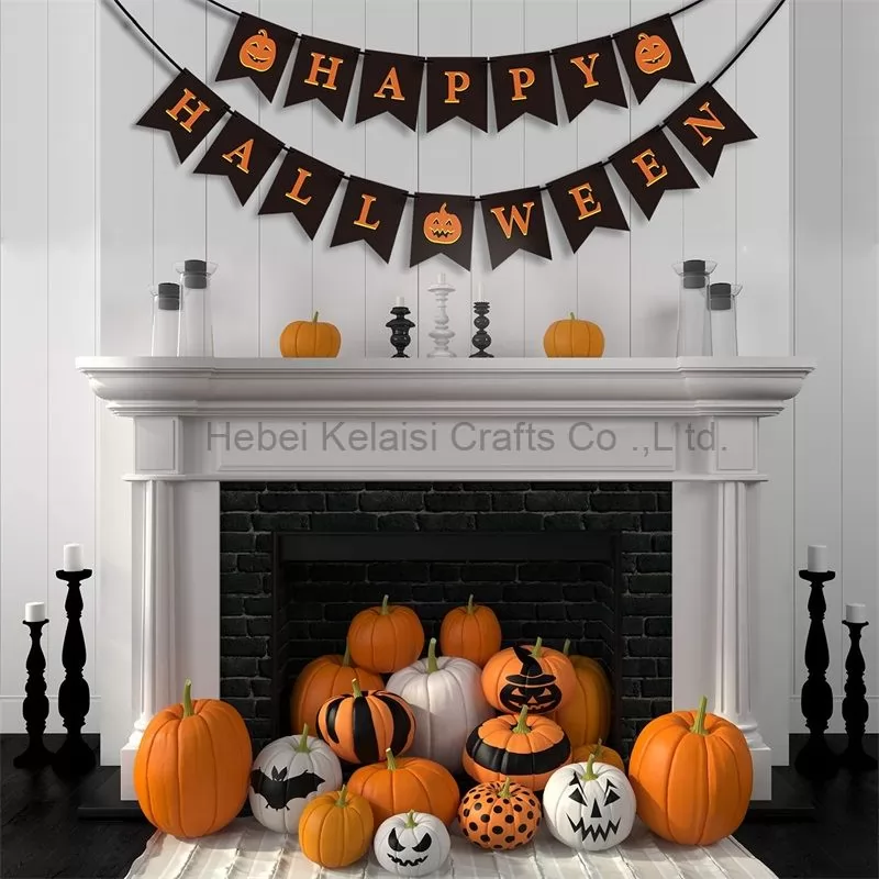 Black Happy Halloween Paper Banner