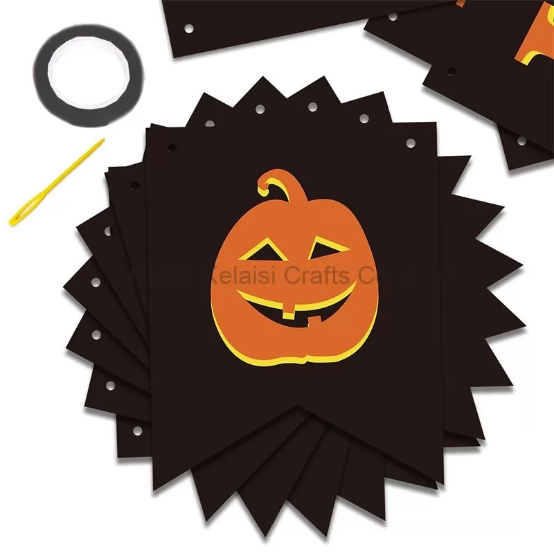 Black Happy Halloween Paper Banner