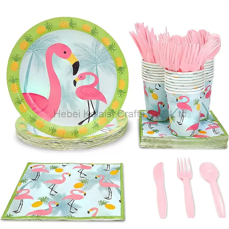 Disposable Flamingo Pattern party Cutlery