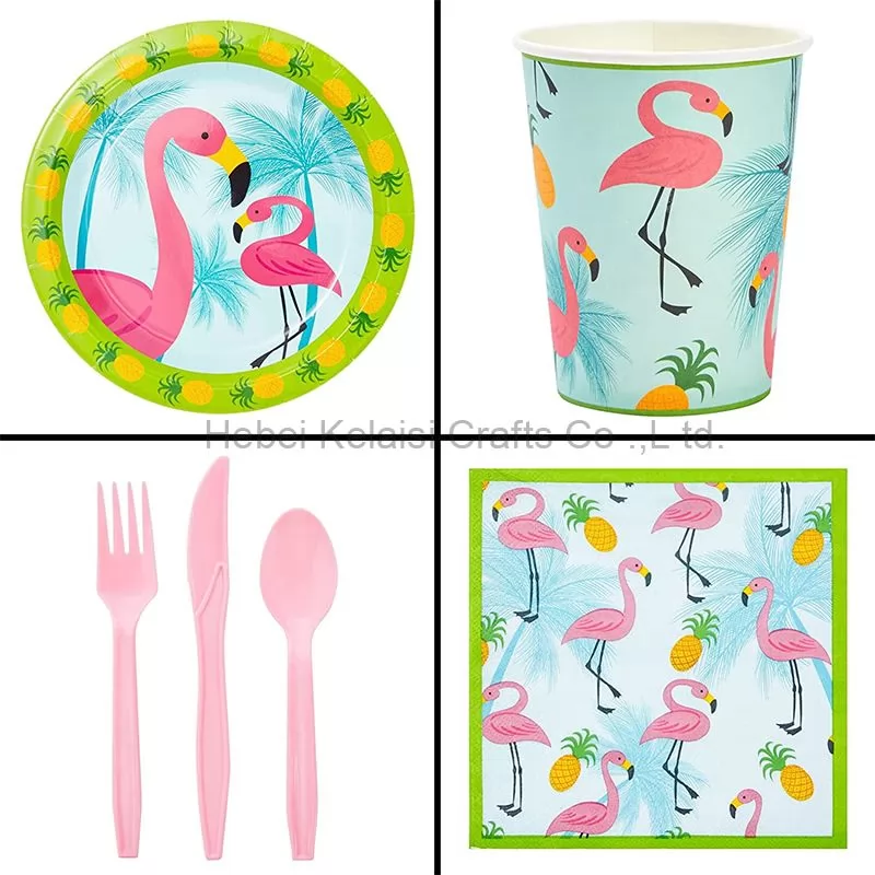 Disposable Flamingo Pattern party Cutlery