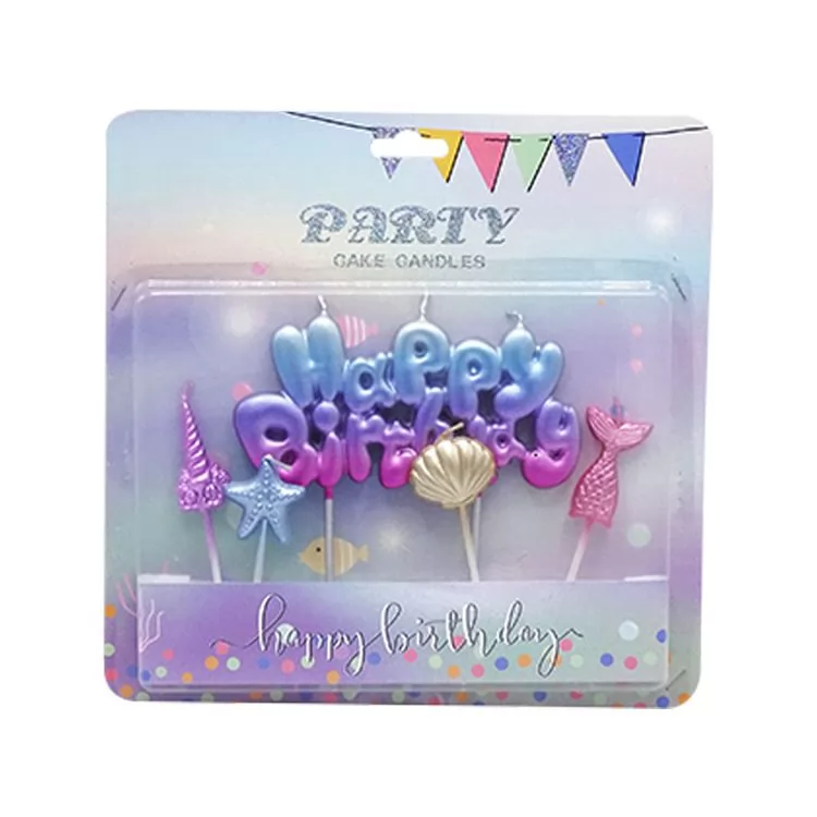 Blue Purple Powder gradient birthday candle