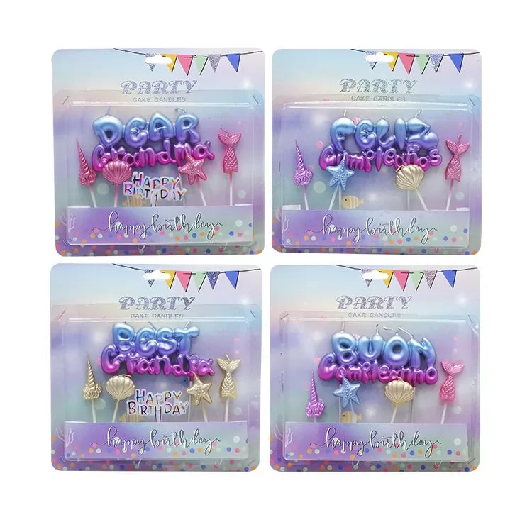 Blue Purple Powder gradient birthday candle