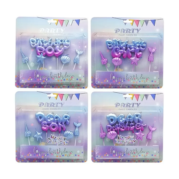 Blue Purple Powder gradient birthday candle