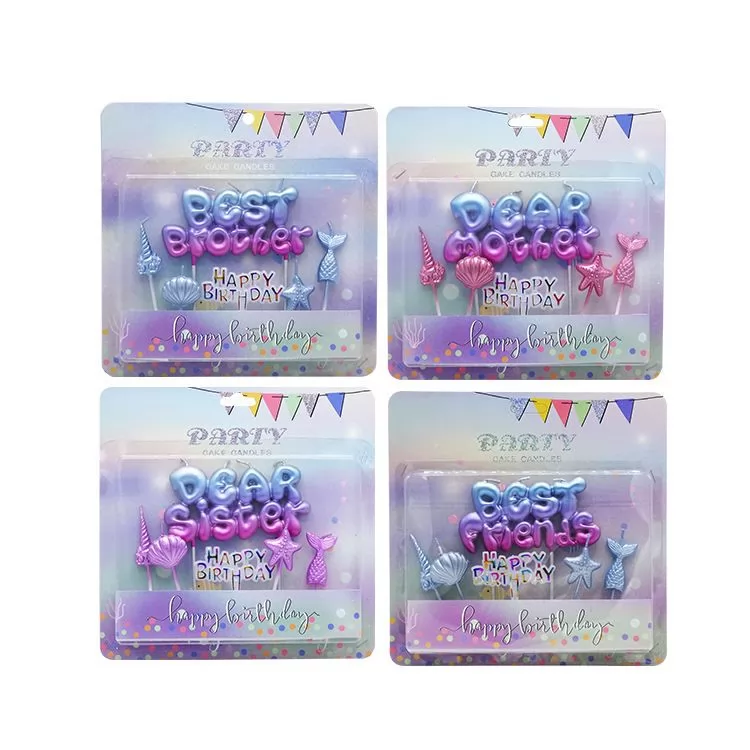 Blue Purple Powder gradient birthday candle