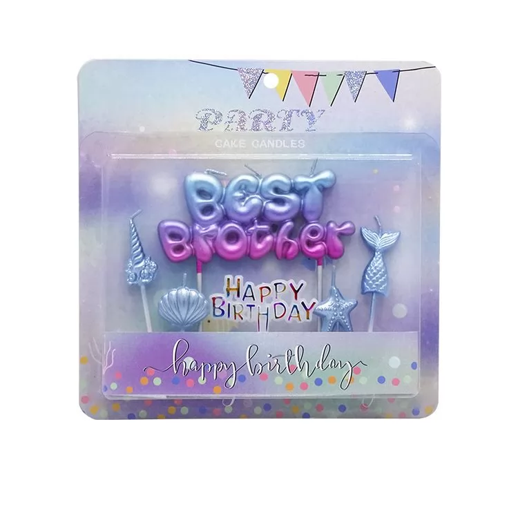 Blue Purple Powder gradient birthday candle