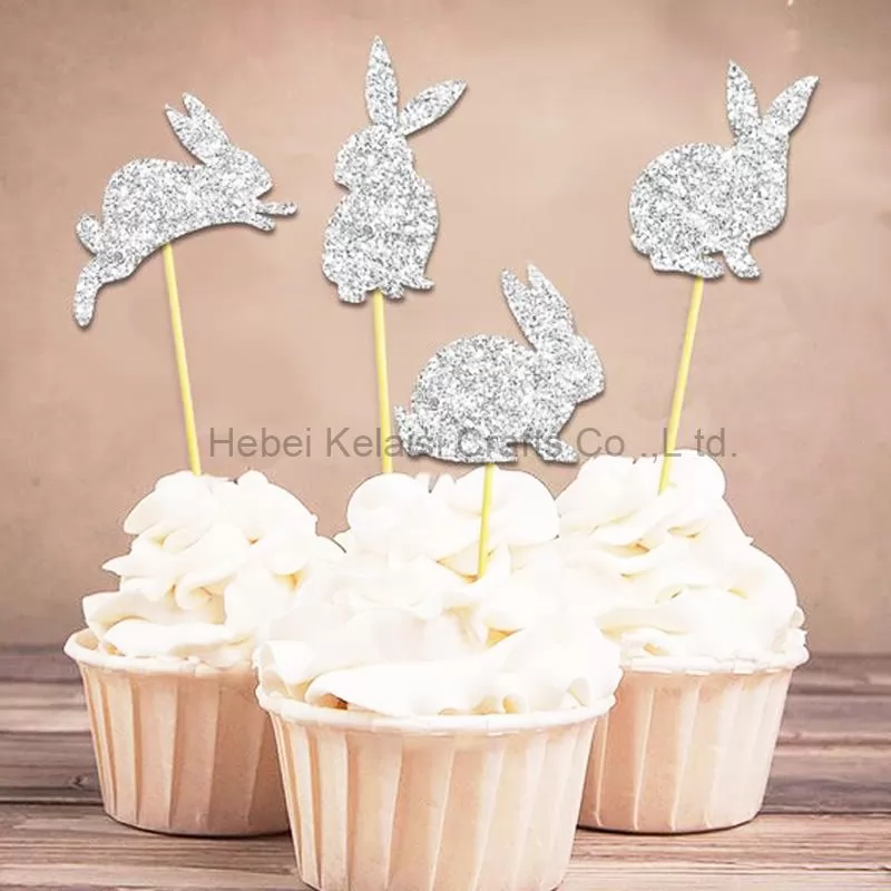 Glittery Easter Rabbit Cake Topper