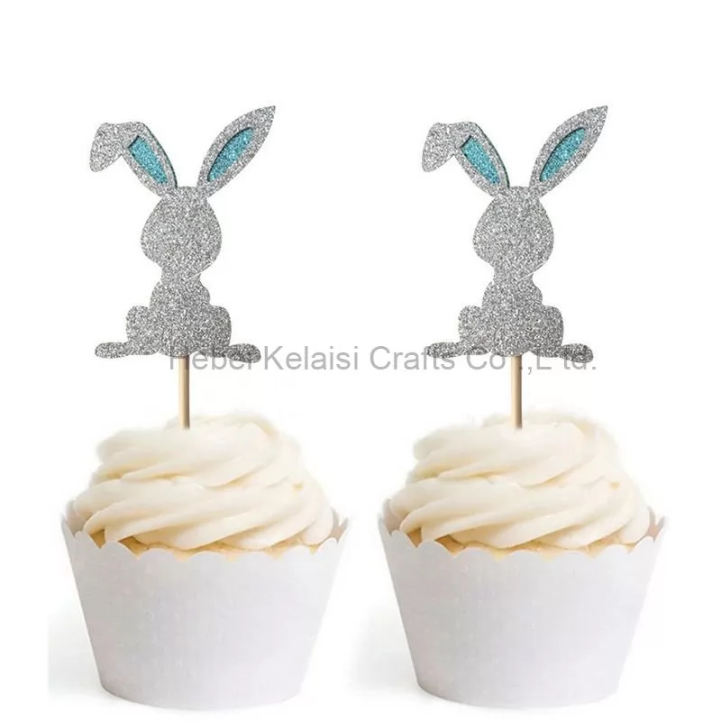 Glittery Easter Rabbit Cake Topper