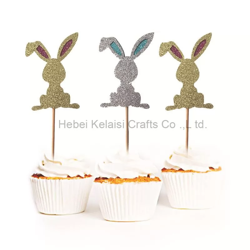 Glittery Easter Rabbit Cake Topper