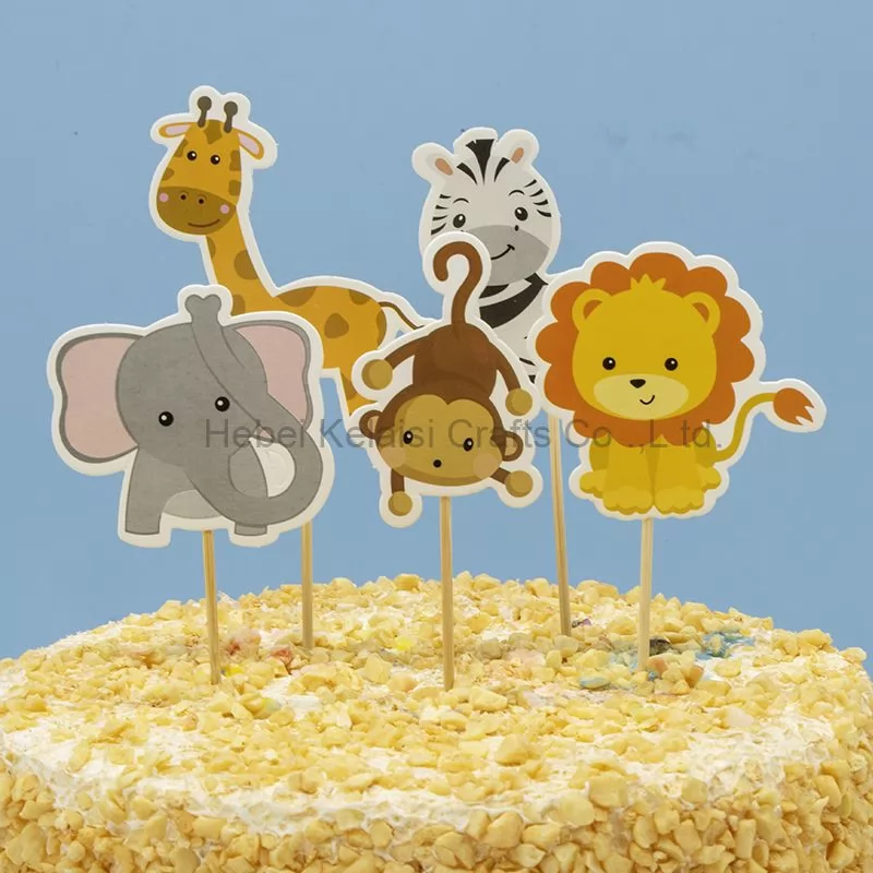Forest animals theme cake decorating set