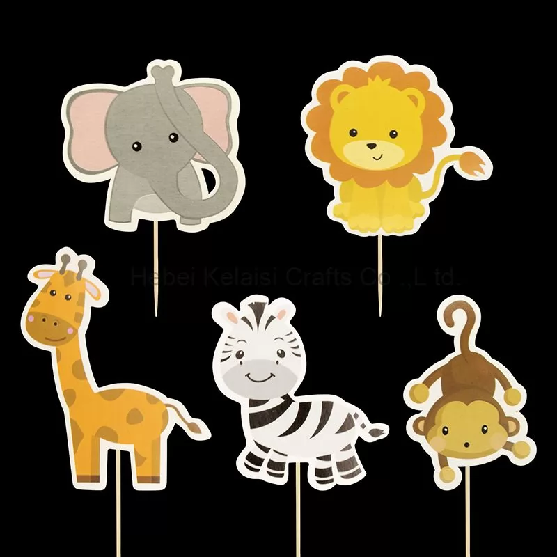 Forest animals theme cake decorating set