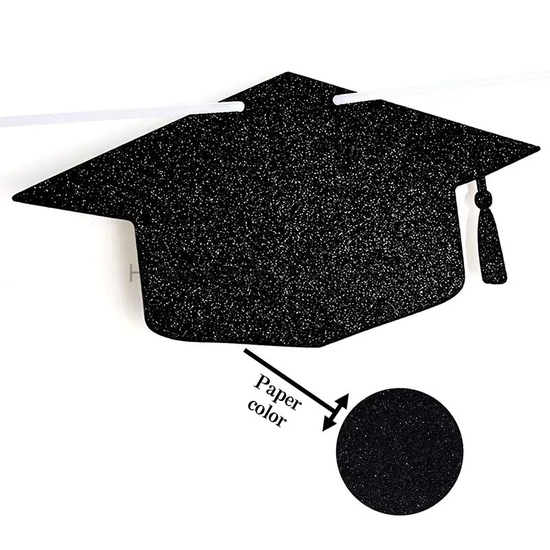 Blue Glitter Congrats Grad Banner