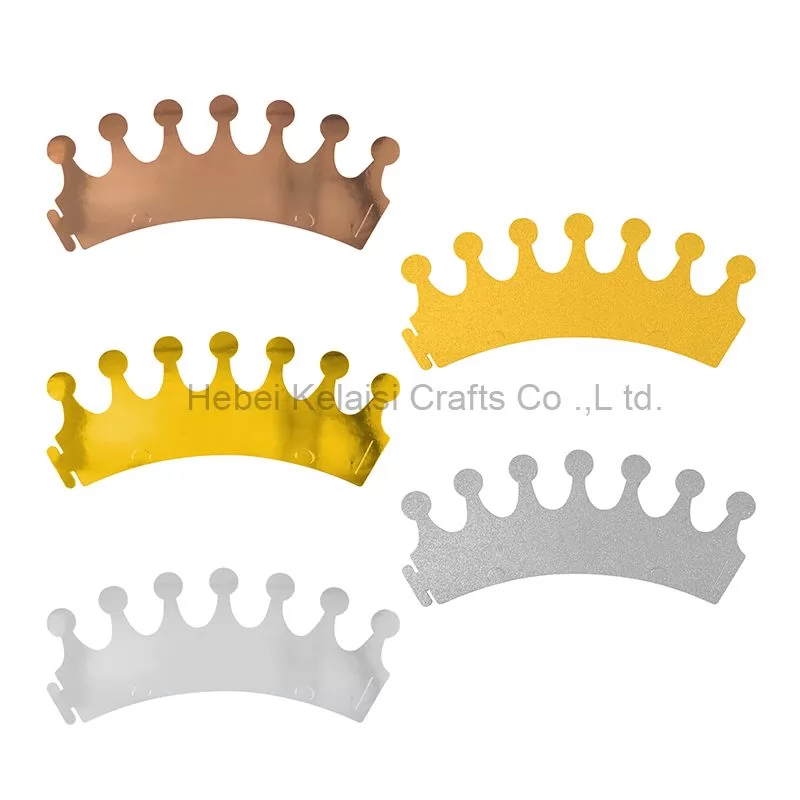 Hot Stamping Gold Silver Crown Party Hats For Kids Birthday
