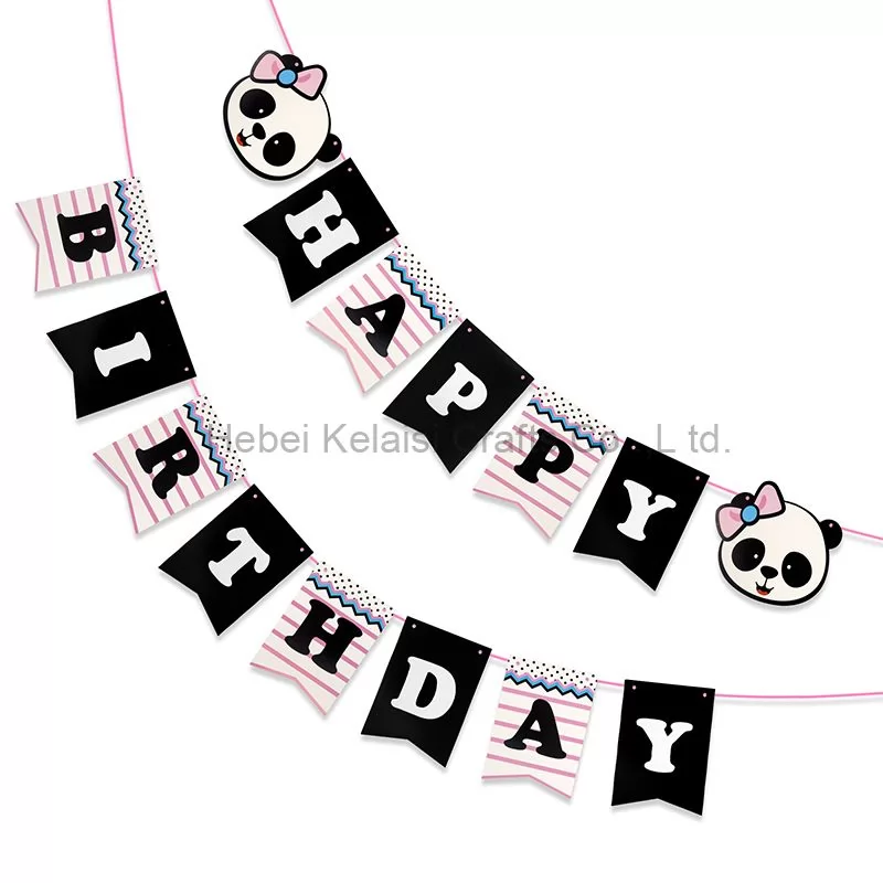 Cartoon Panda Jungle Animal Flags Banner