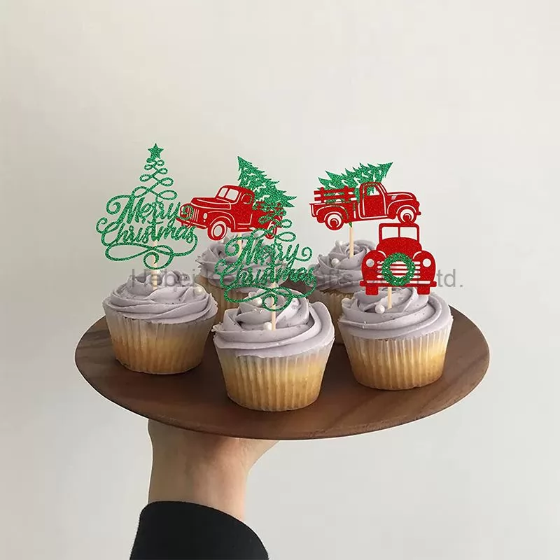 Merry Christmas Tree Xmas Theme Cake Topper