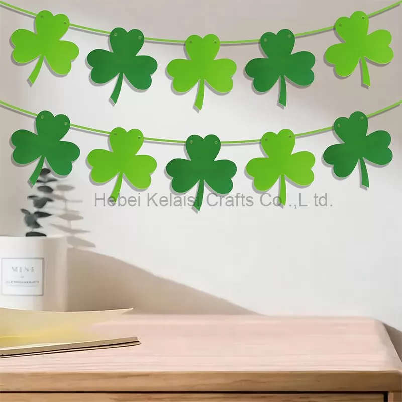 Clover Pulling Banner Irish Holiday Decorative Flag