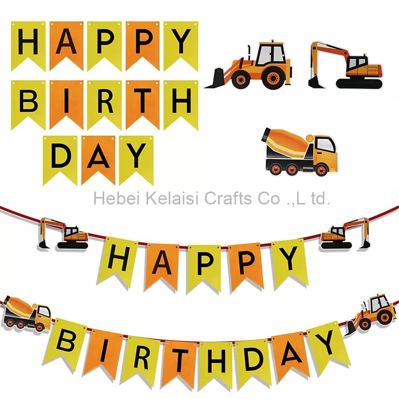 construction theme party decorations paper banner