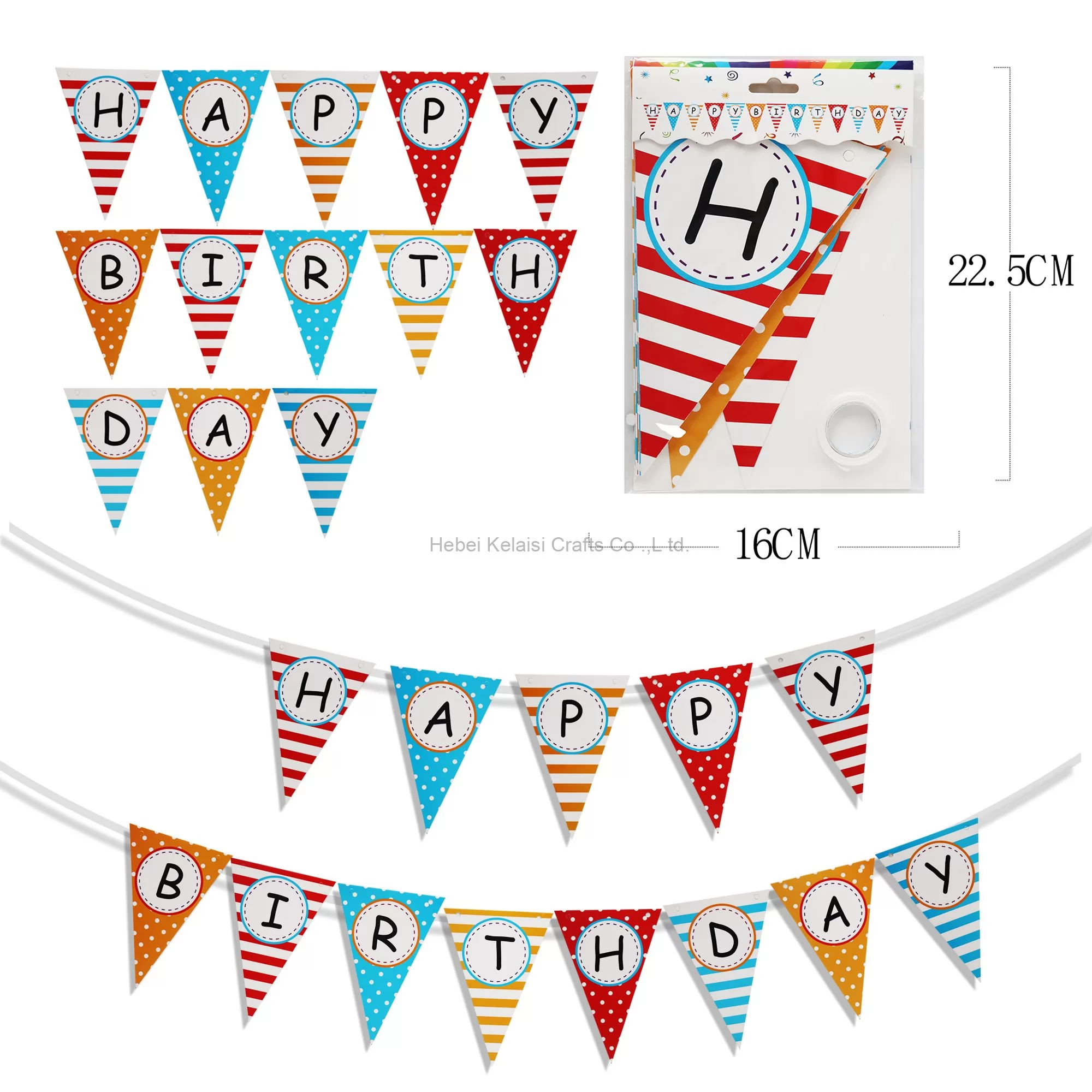 Birthday Party Colorful Decoration String Triangular Banner