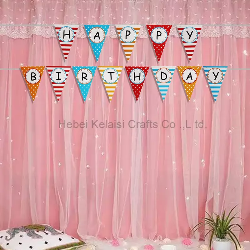 paper happy birthday 1st triangle banner garland flag