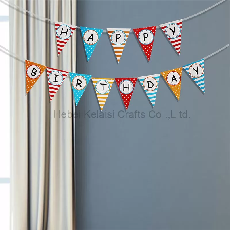 paper happy birthday 1st triangle banner garland flag