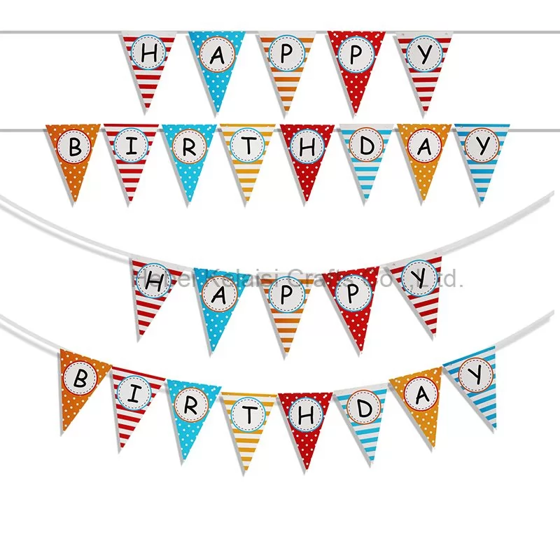 paper happy birthday 1st triangle banner garland flag