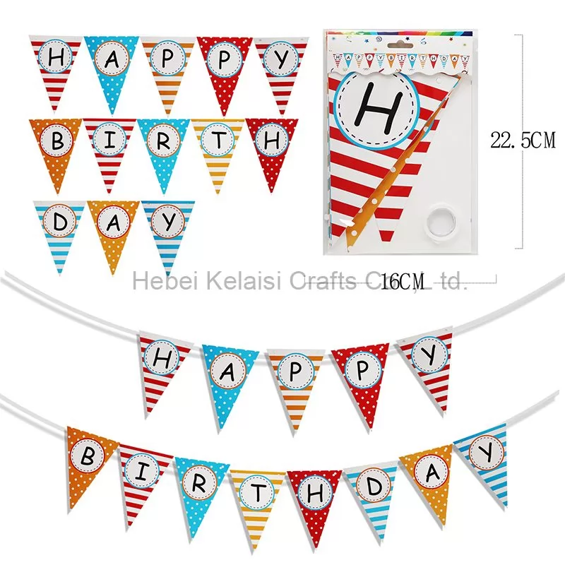 paper happy birthday 1st triangle banner garland flag