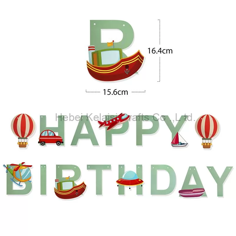 Transportation happy birthday party banner