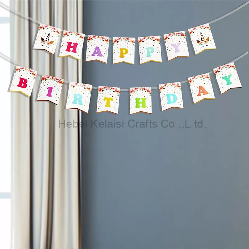 Unicorn Happy Birthday Banner