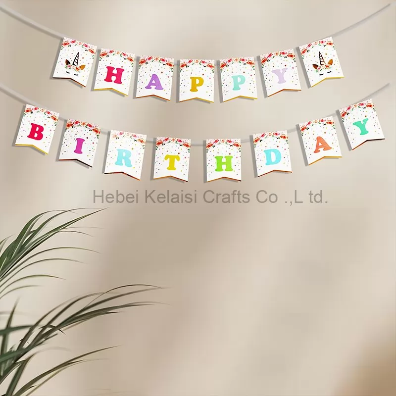 Unicorn Happy Birthday Banner