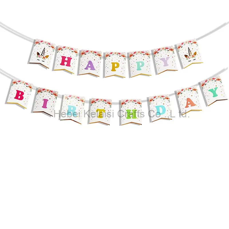 Unicorn Happy Birthday Banner