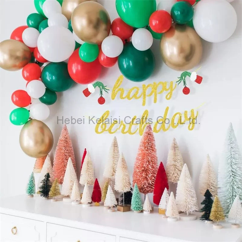 Christmas hat happy birthday decor party banner