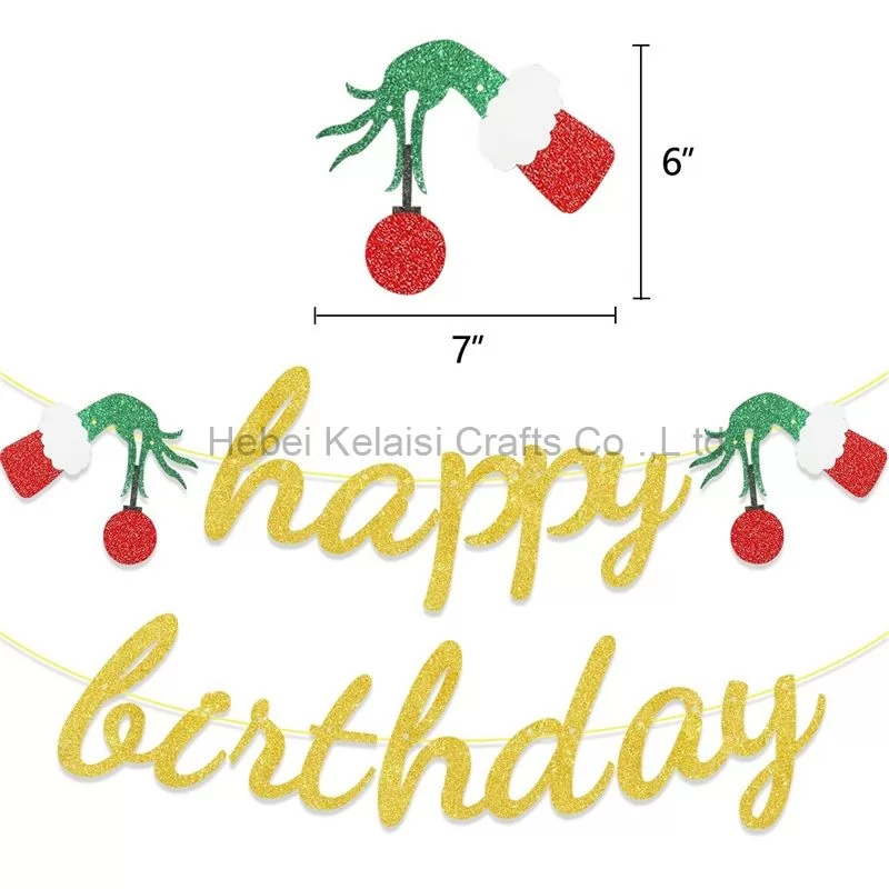 Christmas hat happy birthday decor party banner