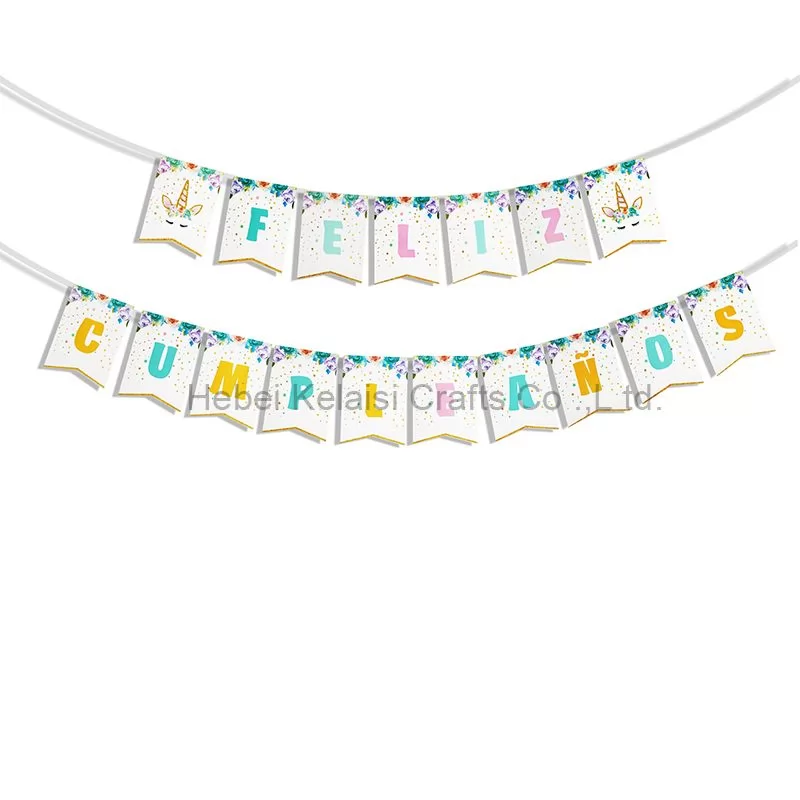 Unicorn Themed Party Favors Decorations Banner